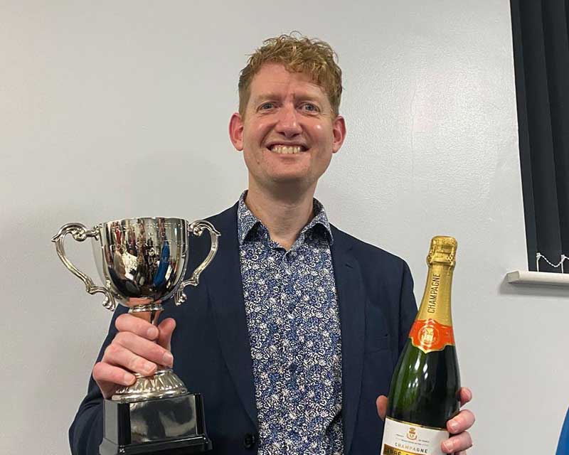 Damian with the Trophy - Gingermagic